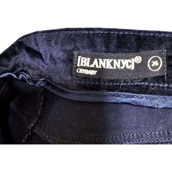 Blanknyc Woman's Navy Velvet Skinny Pants Size 26 With Button Closure &‎ Pockets - Picture 7 of 10